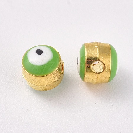 Alloy Enamel European Beads ENAM-WH0047-14A-1