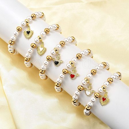 Brass Stretch Bracelets BJEW-C098-04-1