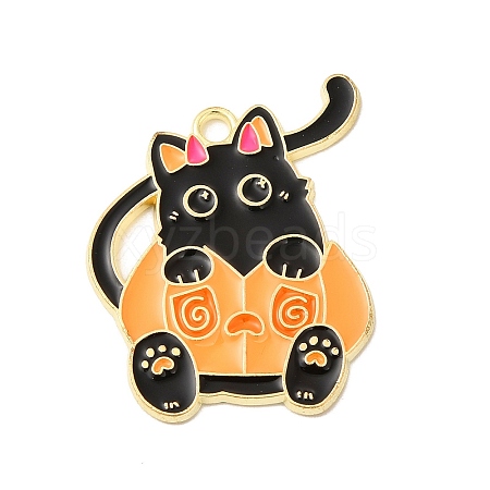 Halloween Theme Alloy Enamel Pendants ENAM-I053-B03-1