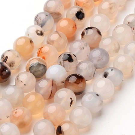 Natural Agate Beads Strands X-G-D845-04-6mm-1