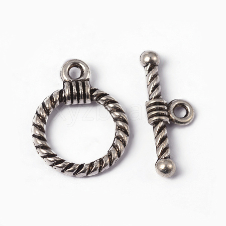 Tibetan Style Alloy Toggle Clasps EA9138Y-NF-1