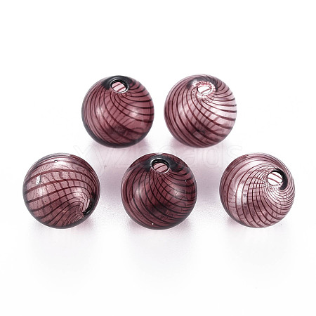 Transparent Handmade Blown Glass Globe Beads X1-GLAA-T012-40B-03-1
