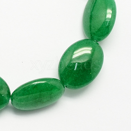 Flat Oval Gemstone Dyed Natural Malaysia Jade Stone Beads Strands X-G-S113-19-1