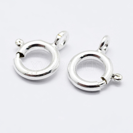 925 Sterling Silver Spring Ring Clasps STER-K167-076C-S-1