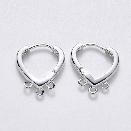 Brass Huggie Hoop Earring Findings KK-T049-16P-NF-1