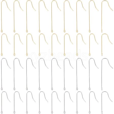 Unicraftale 160Pcs 4 Style 316 Surgical Stainless Steel Earring Hooks STAS-UN0039-38-1