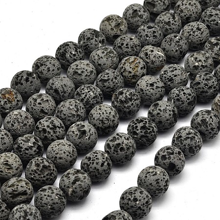Unwaxed Natural Lava Rock Bead Strands LS-G-F309-16mm-1