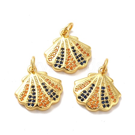 Rack Plating Brass Micro Pave Cubic Zirconia Pendants KK-I688-10G-1