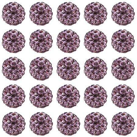 200Pcs Pave Disco Ball Beads RB-PA0001-11F-1