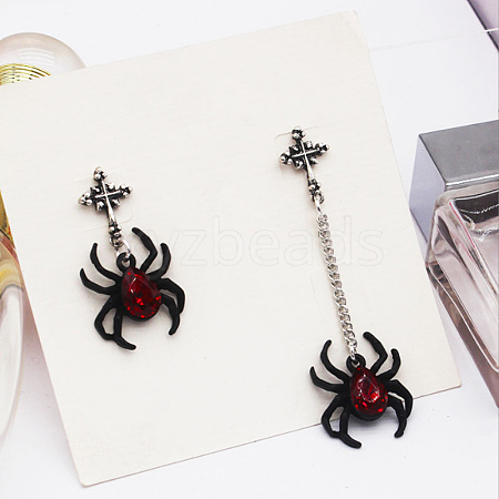 Punk Rock Black Spider Alloy Stud Earrings EO6415-2-1