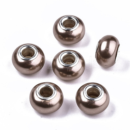 Imitation Pearl Style Resin European Beads RPDL-T003-001B-1