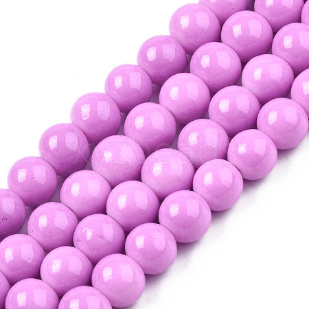 Baking Paint Glass Round Bead Strands DGLA-Q020-8mm-11-1