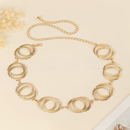 Double Ring Alloy Link Chain Waist Belly Chains for Women FS-WG31063-02-1