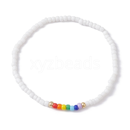 Glass Seed Beaded Stretch Bracelets BJEW-JB09976-1