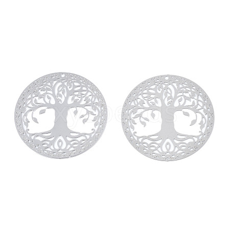 201 Stainless Steel Filigree Pendants X-STAS-S118-060-1