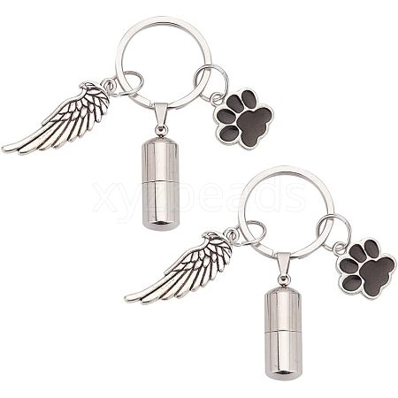  2Pcs Alloy Enamel Keychain KEYC-NB0001-27-1