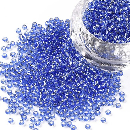 11/0 Grade A Round Transparent Glass Seed Beads X-SEED-Q007-F43-1