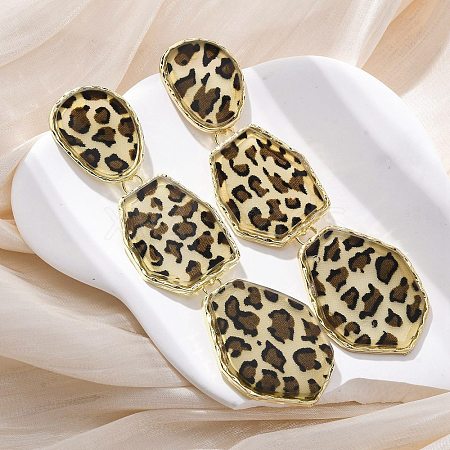Alloy acrylic Dangle Stud Earrings EJEW-M075-01G-03-1