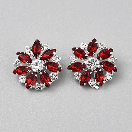 1-Hole Alloy Rhinestone Shank Buttons BUTT-WH0012-20-1
