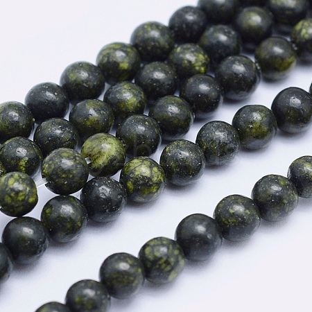 Natural Serpentine/Green Lace Stone Beads Strands G-P345-01-12mm-1