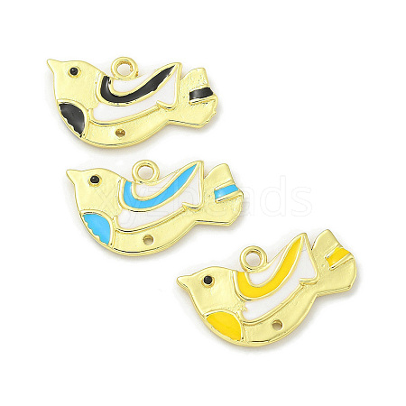 Rack Plating Brass Enamel Pendants KK-L224-060G-1