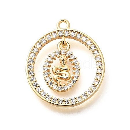 Brass Micro Pave Cubic Zirconia Pendants KK-G519-05G-02-1