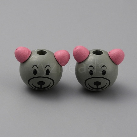 Wood European Beads WOOD-WH0029-69D-1