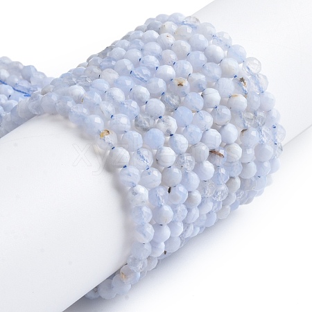 Natural Blue Lace Agate Beads Strands G-K366-B02-02-1