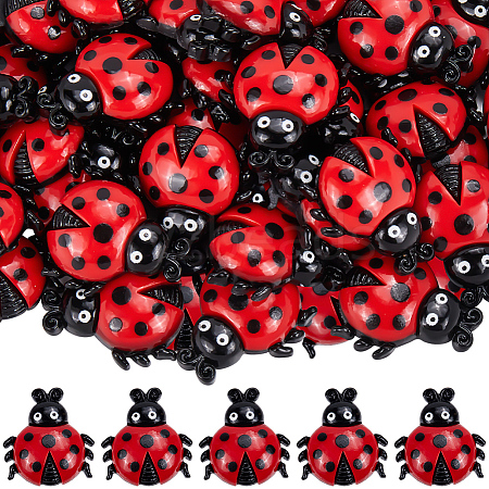 40Pcs Insect Theme Opaque Resin Decoden Cabochons RESI-SC0005-88-1