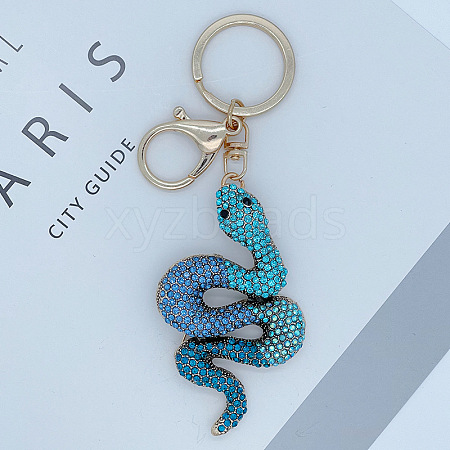 Full Rhinestone Snake Pendant Keychain SNAK-PW0001-29A-1