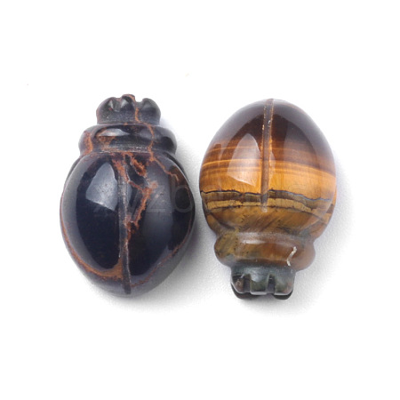 Natural Tiger Eye Carved Healing Beetle Figurines PW-WG28176-11-1