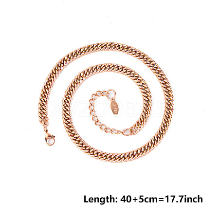 3MM Unisex 304 Stainless Steel Curb Chains Necklaces GG8738-3-1