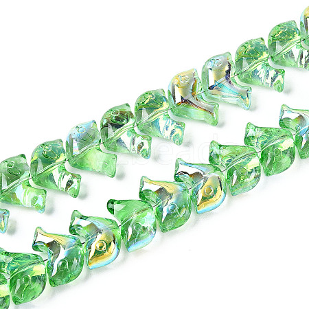 Baking Paint Electroplate Transparent Glass Beads Strands EGLA-N017-06-B05-1