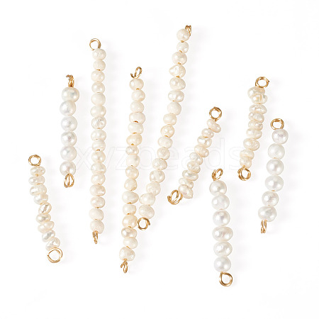 9Pcs Potato Pearl Connector Charms PALLOY-TA00130-1