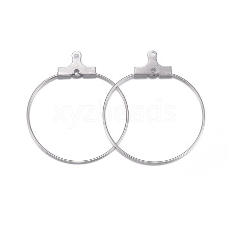 Tarnish Resistant 316 Surgical Stainless Steel Hoop Earring Findings STAS-P238-09P-02-1