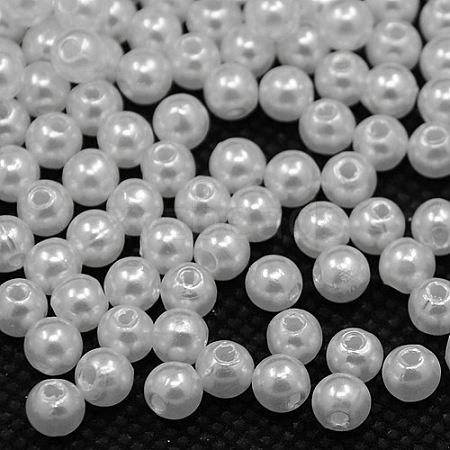 Imitated Pearl Acrylic Beads PACR-6D-1-1