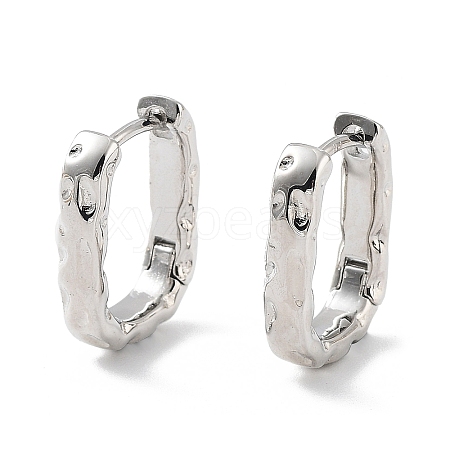 Letter U Rack Plating Brass Hoop Earrings for Women KK-Z038-06P-1