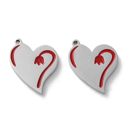 304 Stainless Steel Enamel Charms STAS-M102-13P-01-1