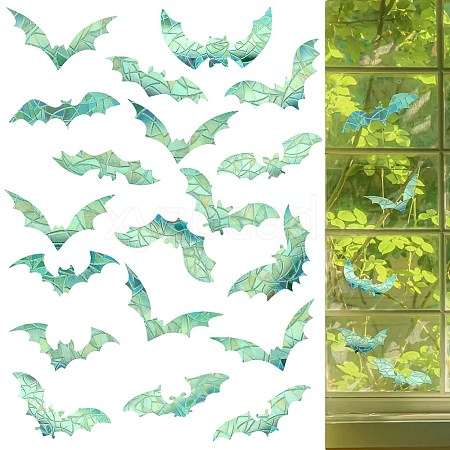 2PCS 2 Styles PVC Stickers Colorful Window Stickers 3D Laser Bat Static Glass Window Stickers JX825A-1