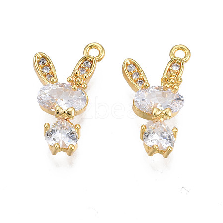 Brass Micro Pave Cubic Zirconia Charms KK-N231-244-1