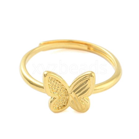 Butterfly Brass Adjustable Rings for Women RJEW-L120-015G-1