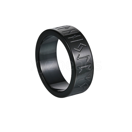 Vintage Titanium Steel Viking Runes Symbols Finger Ring PW-WG0D6EE-05-1