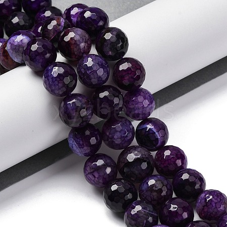 Natural Dragon Veins Agate(Dyed & Heated) Beads Strands G-K390-A14-01-1