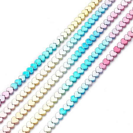 Rainbow Color Electroplate Non-magnetic Synthetic Hematite Beads X-G-L489-E01-1