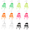 6 Pairs 6 Colors Acrylic Chair Dangle Earrings with Steel Iron Pins EJEW-FI0001-56-1