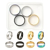 4Pcs 4 Colors 201 Stainless Steel Plain Band Rings Set for Women RJEW-YW0001-04-1