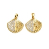 Brass Micro Pave Cubic Zirconia Pendants X-KK-C093-07G-1