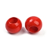 Spray Painted Wood European Beads WOOD-F017-05F-2