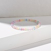 4mm Sparkling Crackle Glass Round Beads Stretch Bracelet BJEW-JB07189-01-2