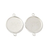 Flat Round Brass Connector Cabochon Settings KK-K414-13B-S-1